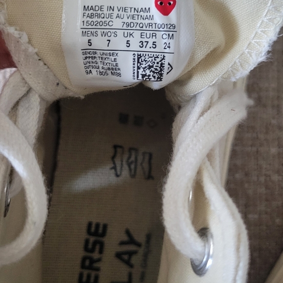 Converse| Comme Des Garçon Chuckle Size: W7/M5 - Picture 2 of 6